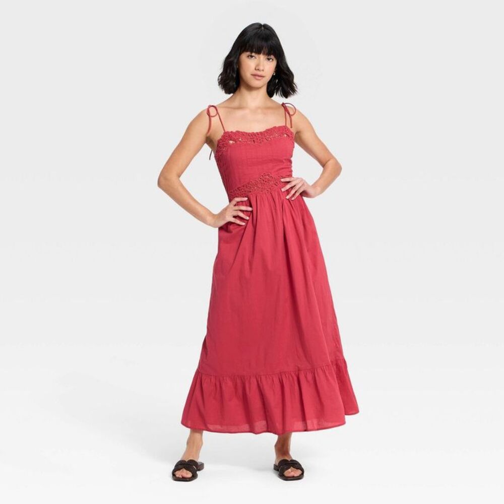 Universal Thread - Women's Lace Cami Midi A-Line Dress - Universal Th Pink - Picture 3 of 3